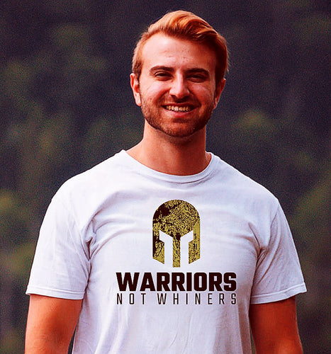 A man with a Warriors Not Whiners t shirt on from For Liberty Sake.